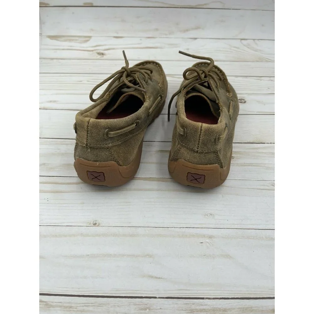 Twisted X Youth 3 M Driving Mocs Lace Up Brown Leather Shoes